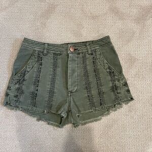 Free People Olive Green Women's Shorts